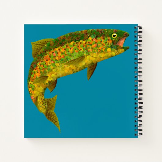Aspen Leaf Regenbogenforelle 3 Notizblock (Rückseite)