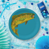 Aspen Leaf Regenbogenforelle 3 Pappteller (Party)