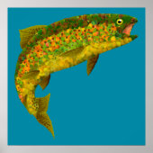 Aspen Leaf Regenbogenforelle 3 Poster (Vorne)