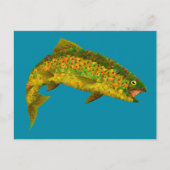 Aspen Leaf Regenbogenforelle 3 Postkarte (Vorderseite)