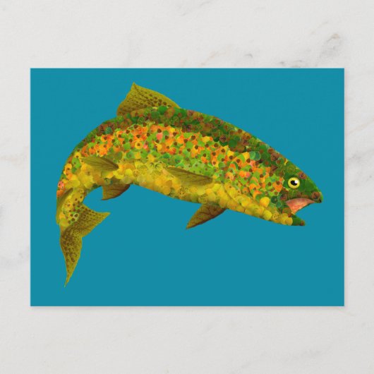 Aspen Leaf Regenbogenforelle 3 Postkarte (Vorderseite)