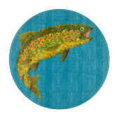 Aspen Leaf Regenbogenforelle 3 Schneidebrett (Vorderseite)