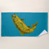 Aspen Leaf Regenbogenforelle 3 Strandtuch (Vorderseite)