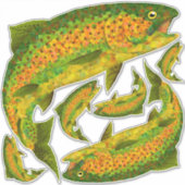 Aspen Leaf Regenbogenforelle 4 Aufkleber (Vorderseite)