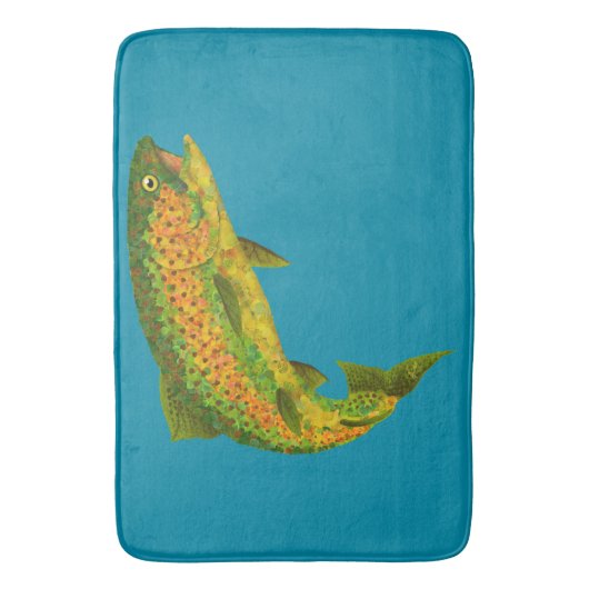 Aspen Leaf Regenbogenforelle 4 Badematte (Vorderseite Vertikal)