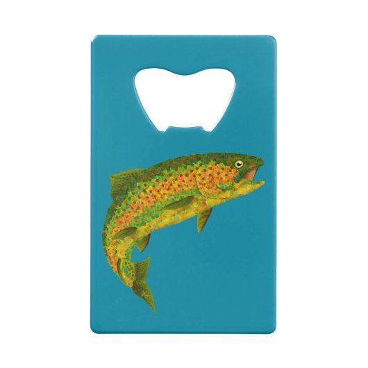 Aspen Leaf Regenbogenforelle 4 Geldbeutel Flaschenöffner (Rückseite)