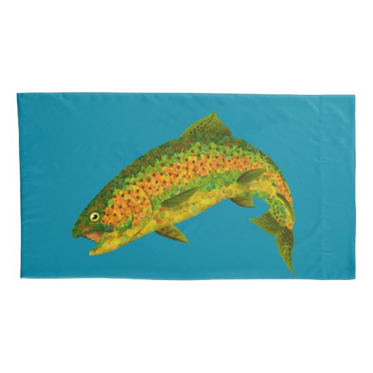 Aspen Leaf Regenbogenforelle 4 Kissenbezug (Rückseite-Rechts)