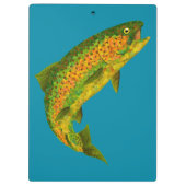 Aspen Leaf Regenbogenforelle 4 Klemmbrett (Rückseite)