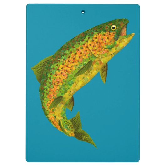 Aspen Leaf Regenbogenforelle 4 Klemmbrett (Rückseite)