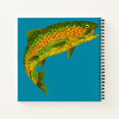 Aspen Leaf Regenbogenforelle 4 Notizblock (Rückseite)