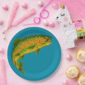 Aspen Leaf Regenbogenforelle 4 Pappteller (Party)