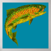 Aspen Leaf Regenbogenforelle 4 Poster (Vorne)