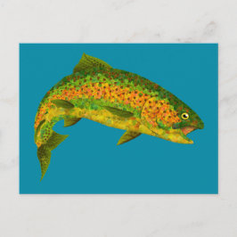 Aspen Leaf Regenbogenforelle 4 Postkarte
