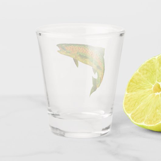 Aspen Leaf Regenbogenforelle 4 Schnapsglas (Rückseite)