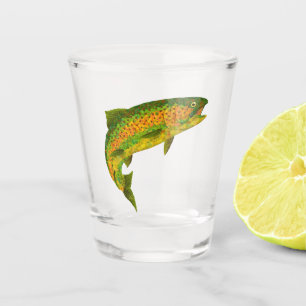 Aspen Leaf Regenbogenforelle 4 Schnapsglas