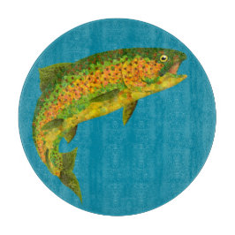 Aspen Leaf Regenbogenforelle 4 Schneidebrett