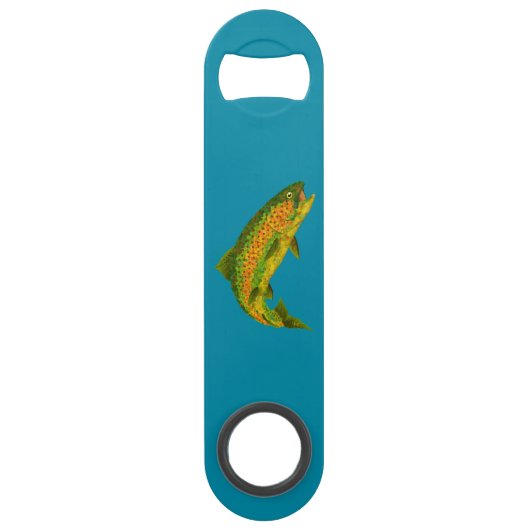 Aspen Leaf Regenbogenforelle 4 Speed Flaschenöffner (Vorderseite)