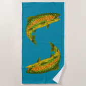 Aspen Leaf Regenbogenforelle 4 Strandtuch (Vorderseite)