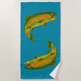 Aspen Leaf Regenbogenforelle 4 Strandtuch