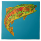 Aspen Leaf Regenbogenforelle 5 Fliese (Vorderseite)