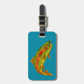 Aspen Leaf Regenbogenforelle 5 Gepäckanhänger (Vorderseite vertikal)