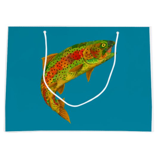 Aspen Leaf Regenbogenforelle 5 Große Geschenktüte (Vorderseite)