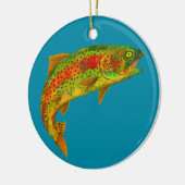 Aspen Leaf Regenbogenforelle 5 Keramik Ornament (Links)