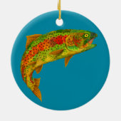 Aspen Leaf Regenbogenforelle 5 Keramik Ornament (Hinten)