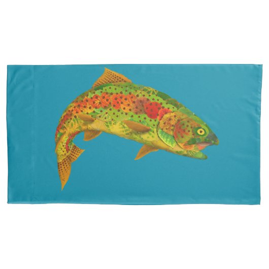 Aspen Leaf Regenbogenforelle 5 Kissenbezug (Vorderseite-Links)