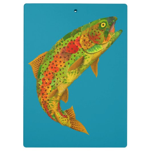 Aspen Leaf Regenbogenforelle 5 Klemmbrett (Rückseite)