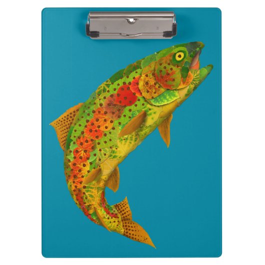 Aspen Leaf Regenbogenforelle 5 Klemmbrett (Vorderseite)