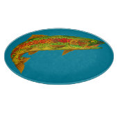 Aspen Leaf Regenbogenforelle 5 Schneidebrett (Ecke)