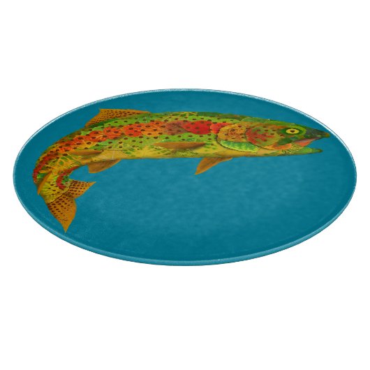 Aspen Leaf Regenbogenforelle 5 Schneidebrett (Ecke)