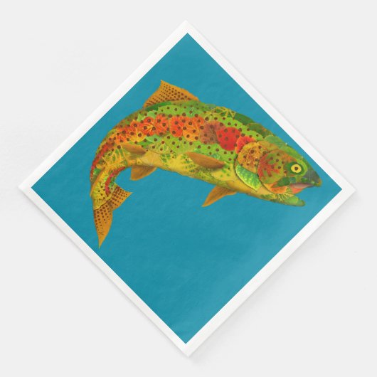 Aspen Leaf Regenbogenforelle 5 Serviette (Ecke)