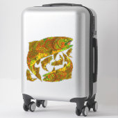 Aspen Leaf Regenbogenforelle 6 Aufkleber (Koffer)