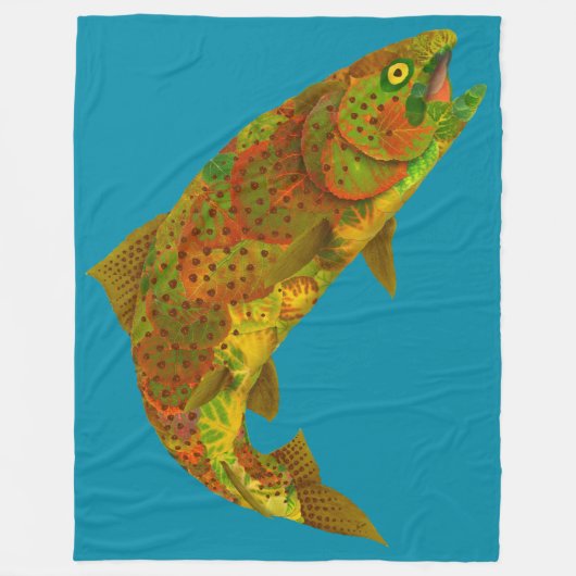 Aspen Leaf Regenbogenforelle 6 Fleecedecke (Vorderseite)