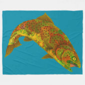 Aspen Leaf Regenbogenforelle 6 Fleecedecke (Vorderseite (Horizontal))