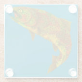 Aspen Leaf Regenbogenforelle 6 Glasuntersetzer (Rückseite)