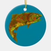 Aspen Leaf Regenbogenforelle 6 Keramik Ornament (Vorne)