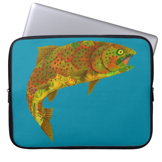 Aspen Leaf Regenbogenforelle 6 Laptopschutzhülle (Vorderseite)