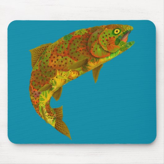 Aspen Leaf Regenbogenforelle 6 Mousepad (Vorne)