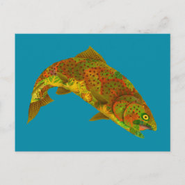 Aspen Leaf Regenbogenforelle 6 Postkarte