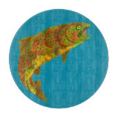 Aspen Leaf Regenbogenforelle 6 Schneidebrett (Vorderseite)