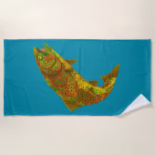 Aspen Leaf Regenbogenforelle 6 Strandtuch (Vorderseite)