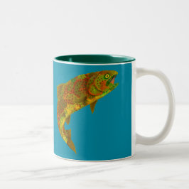 Aspen Leaf Regenbogenforelle 6 Zweifarbige Tasse