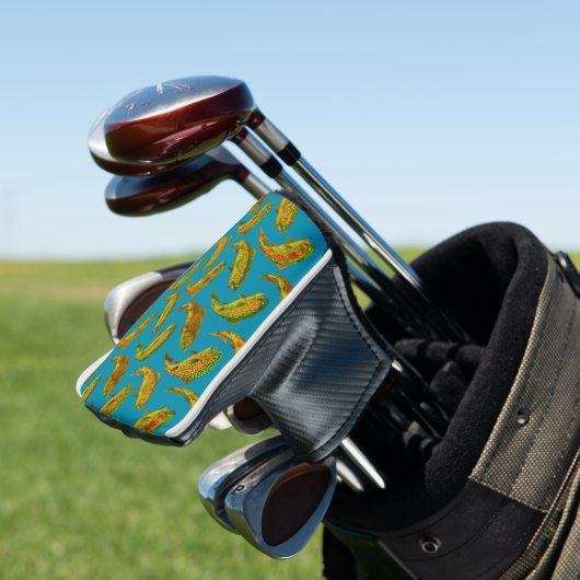 Aspen Leaf Regenbogenforelle Nahtlose Muster 2018 Golf Headcover (In Situ)