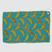 Aspen Leaf Regenbogenforelle Nahtlose Muster 2018 Golfhandtuch (Horizontal)