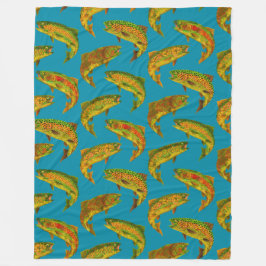 Aspen Leaf Regenbogenforelle Nahtloses Muster 2018 Fleecedecke