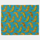 Aspen Leaf Regenbogenforelle Nahtloses Muster 2018 Fleecedecke (Vorderseite (Horizontal))