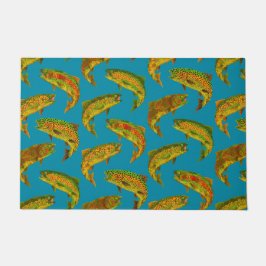 Aspen Leaf Regenbogenforelle Nahtloses Muster 2018 Fußmatte